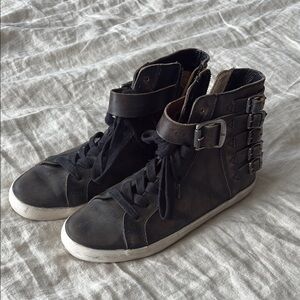Frye High-Top Sneakers with Buckle Strap